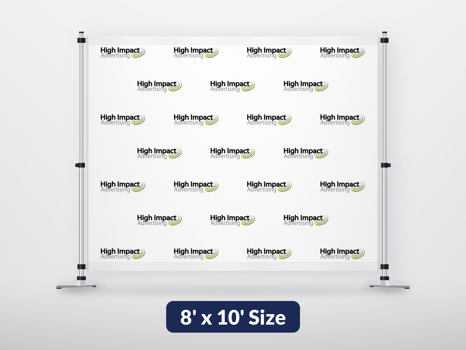 8' x 10' custom step and repeat backdrop with aluminum frame